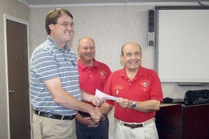 DONATION: Representatives with the local chapter of the Knights of Columbus presented the Pearl River County School District’s Special Education department with $2,000. Photo by Jeremy Pittari
