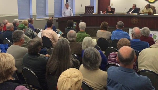 eavily attended: About 50 customers of the Pearl River County Utility Authority attended a recent public hearing that covered proposed rate increases for water and wastewater services.  Photo submitted