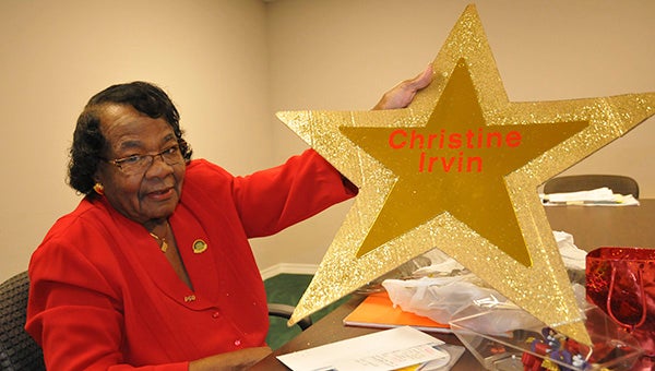 proud member: Christine Irvin Doby displays the star given to her during the 50th anniversary celebration.  Photo by Cassandra Favre