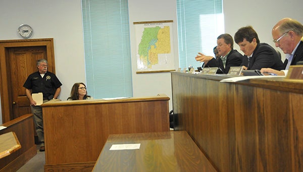 Chancery Clerk Melinda Bowman speaks to the Pearl River County Board of Supervisors.  Photo by Cassandra Favre