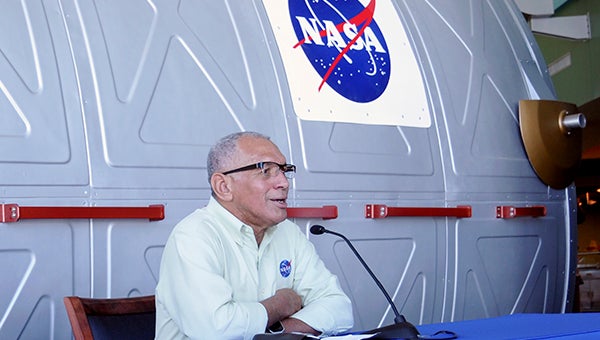 NASA Administrator Charles Bolden spoke at a press  conference Saturday about upcoming projects at Stennis Space Center.  Photo by Julia Arenstam 