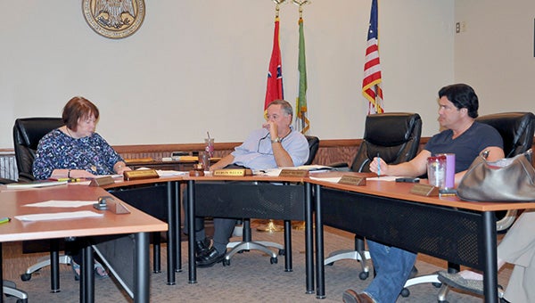 BUDGETING: The Poplarville Board of Aldermen discussed giving up their salaries to balance the FY 2017 budget.  Photo by Cassandra Favre 