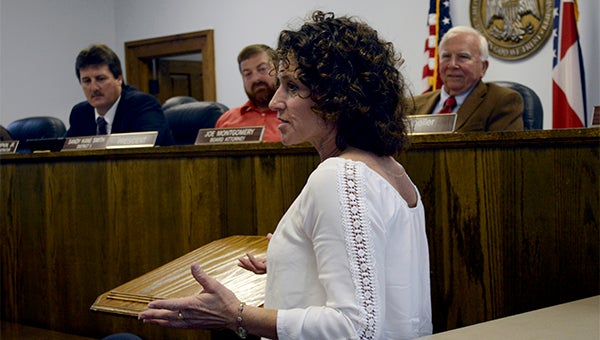 Lelani Rosenbaum of Shroomdom, Inc. spoke to the Pearl River County Board of Supervisors about Agritourism in Mississippi. Photo by Julia Arenstam 
