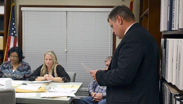 Poplarville High School Principal John Will was one of five district principals to brief the Poplarville School Board on student and faculty progress in the district. Photo by Julia Arenstam 