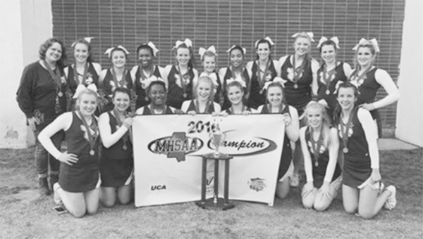 The Poplarville High School Cheerleaders placed first in the 2A-4A Medium Varsity Division at the Mississippi High School Activities Association State Cheer Competition held on Dec. 17 in Jackson.