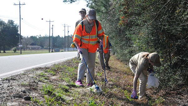 Over 20 Pearl River Central NJROTC students volunteered to clean up litter on the side of a busy section of Highway 11 on Saturday, picking items up from water bottles to tires.