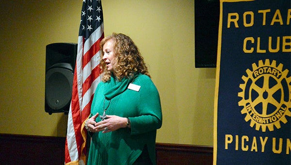 Habitat for Humanity Bay-Waveland Area Project Manager Angela Eastin spoke to the Picayune Rotary Club on Tuesday about how the organization plans to increase its reach in Pearl River County. Photo by Julia Arenstam 