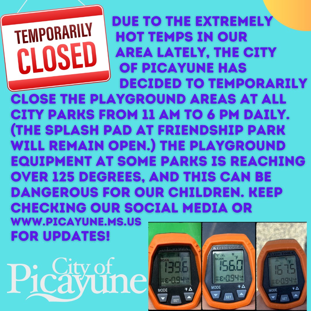 City Temporarily Closes Playground Areas Due to High Temperatures ...